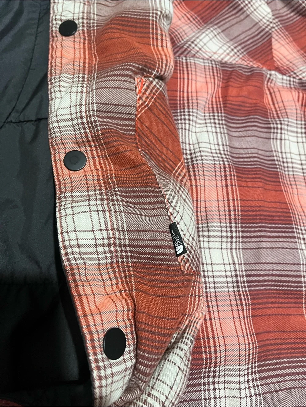 The North Face Fort Point Reversible Flannel Shacket Plaid Snap Mens M